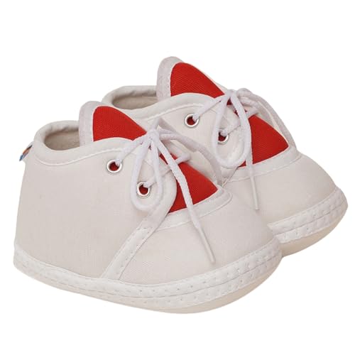 Image of Neska Moda 6 To 12 Months Baby Boys & Baby Girls Cute Soft Cotton Pre-Walker Lace Booties-BT4713
