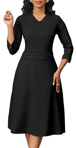 Image of INR Dress for Women Dinner Dress Formal Fit and Flare Elegant Wedding Guest Cocktail Party and Work Dresses