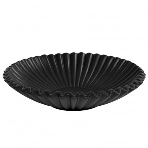 OGANGART Black Small Decorative Bowl for Home - Stylish Purse/Key Bowls for Entryway Table - Black Bowl Decor - Artificial Resin Centerpiece Bowls