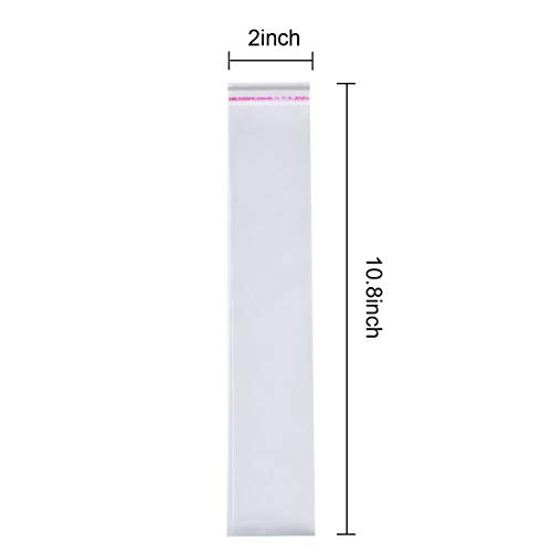 Pretzel Bag 200 Pcs Clear Pretzel Rod Bags 2 X 10.8 Inch Self Adhesive Bag Clear Flat Treat Bags For Donut Bars Candy(2 X 10.8 Inch) #TOP4