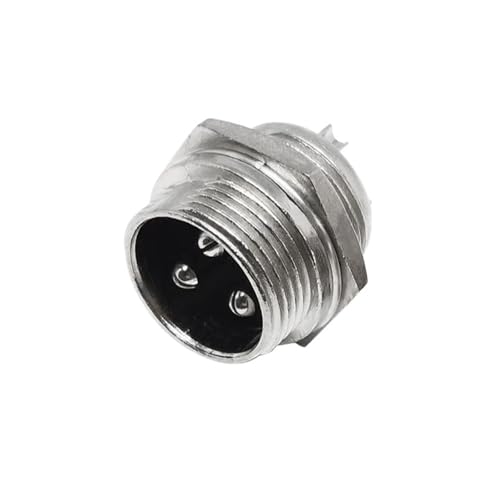 wangluan 5pcs Aviation Socket Plug GX16 2/3/4/5/6/7/8/9/10 Pin Nut type Male & Female 16mm Circular Panel Connector(3Pin Male)