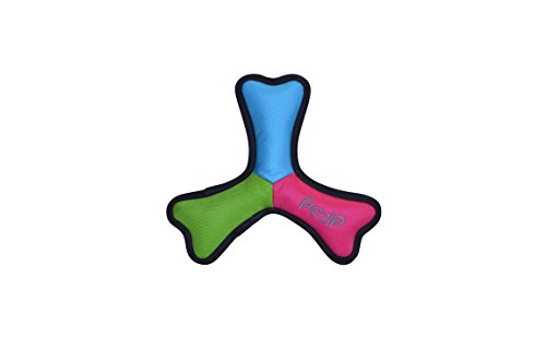 Petzip Tribone Pet Fetch Toy, Blue/Orange/Red/Green