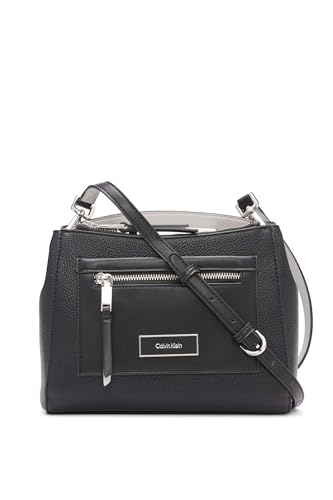 Calvin Klein Bolsa transversal com compartimento triplo Hadley, Preto/Dove, One Size