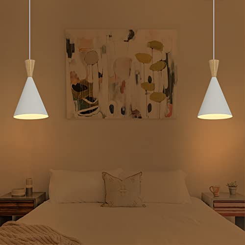 LUSTORM Hängeleuchte Mit Stecker – 350 Cm Kabel, E27 Fassung, Holz/Metal-Design, Für Küche, Nachttisch & Mehr