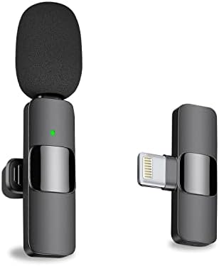 MAYBESTA Professional Wireless Lavalier Lapel Microphone for iPhone, iPad - Cordless Omnidirectional Condenser Recording Mic for Interview Video Podcast Vlog YouTube