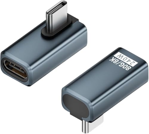 Image of Tobo USB C Adapter PD 240W 80Gbps for Thunderbolt 5 /4 /3, Male to Female Extender USB4 2.0 L Shape Connector with 8K@60Hz 120Gbps Video for P-ad, Book(TD-1552CC)