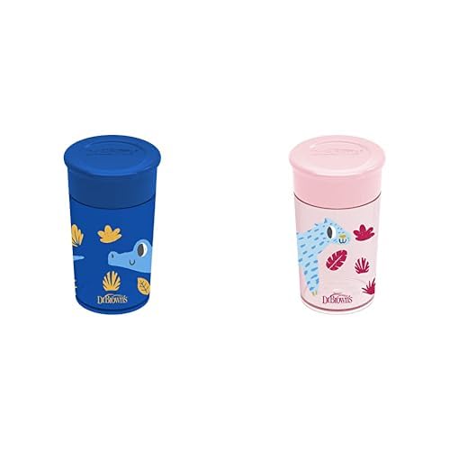 Dr. Brown's Milestones Cheers 360 Cup Spoutless Transition Cup, Travel Friendly & Leak-Free Sippy Cup