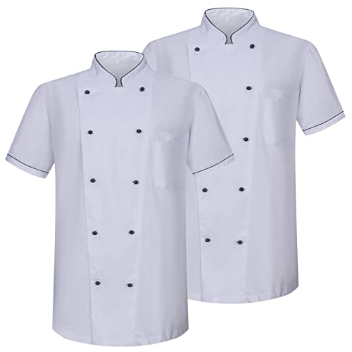 Veste de chef pour hommes Misemiya veste de cuisine 8501B blanche idéale pour le coup de feu