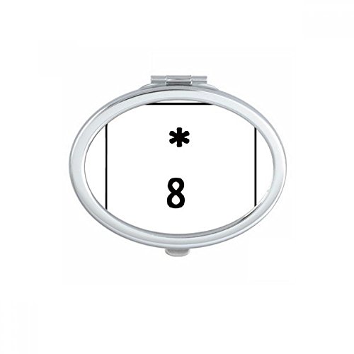 Miroir de poche ovale avec symbole clavier design multicolore DIYthinker