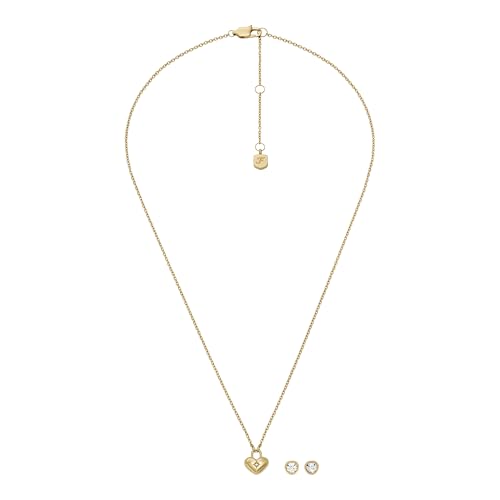 Image of Fossil Women's Gold-Tone Stainless Steel Pendant Chain Necklace for Women