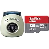 【microSDカードセット】FUJIFILM 手のひらサイズカメラ チェキ INSTAX Pal ピスタチオグリーン 広角レンズ マルチフォーマット INS PAL GREEN＋microSDカード 128GB UHS-I Class10 10年間限定保証 SanDisk Ultra SDSQUAB-128G-GH3MA 新パッケージ