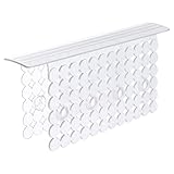 Bligli Plastic Sink Saddle, Sink Divider Mat with Strong Suction Cups, Kitchen Divided Sink Protector Mat for Glassware Dishes, Easy to Clean and No Smell, 9.5' x 12', Clear
