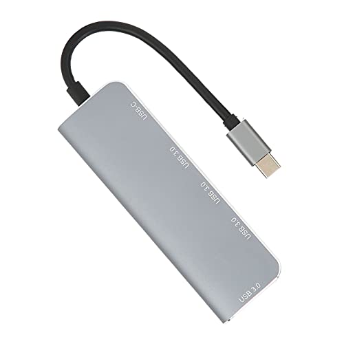 Hub USB C, 5 in 1 USB C a 4 X USB 3.0 + Type‑C PD3.0 Data USB Splitter Docking Station di Ricarica Supportato per Tablet Telefono Cellulare Notebook PC, unità Flash, HDD Mobile