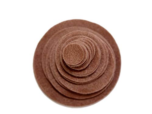 Image of Playfully Ever After Cocoa Brown Craft Felt Circles (Mixed Size Pack - 56pc)
