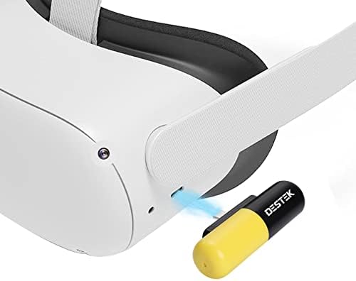 DESTEK Capsule Power Bank for Meta/Oculus Quest 2 | Ultra Lightweight & Portable Battery Pack Compatible with Oculus Elite Strap, Extra Q2 1.5hrs Playtime (3300mAh) Yellow
