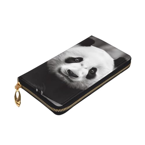 Cute Black And White Panda Wallet For Women Men Clutch Rfid Blocking Leather Wallets Large Capacity Purse Credit Card Holder Money Case With Zipper Phone Holder Long Travel Purse3