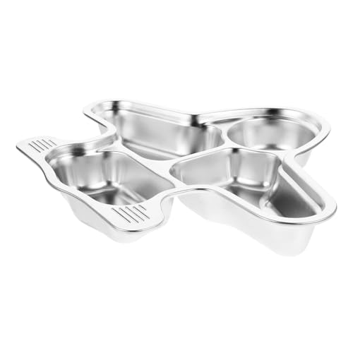 Hemobllo 1Pc Stainless Steel Cartoon Divided Food Tray for Fall Resistant and Easy to Clean Serving Plate for Outdoor Activities for Portion Control and Safe Mealtime