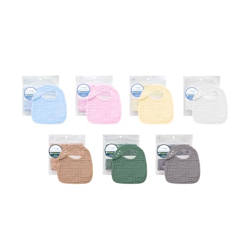 L'Ange Cotton Muslin 9-layer Bibs (2pk) (Gray)2