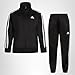 adidas Boy's Tricot Tracksuit Jacket Jogger Pant Set, Black, 3T
