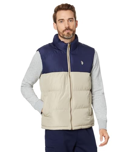 U.S. Polo Assn. Mens Uspa Color-block Puffer Vest