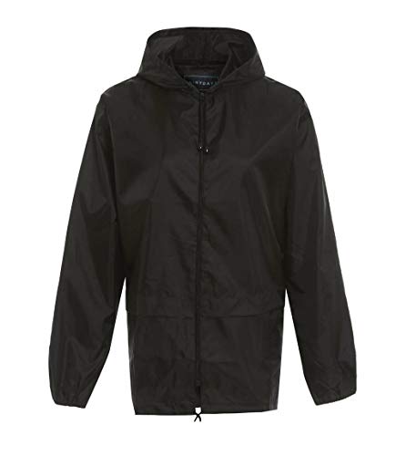 Hari Deals Garçons Filles Lumière Imperméable Kagoul Veste Imperméable 4-16 Ans - Noir, 5-6 Ans