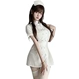 [harukita] ナース服 コスプレ セクシー 制服 5点セット 看護婦 ミニ丈スカート ナース服 コスプレ コスチューム 女医 セクシー 可愛い 看護師 病院 制服 白衣 天使 仮装 コスチューム 下着 レディース 半袖 ミニスカート ハロウィン 衣装 メイド服 誘惑 人気 cosplay 仮装 ストッキング付き