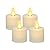 Luminara Flickering Flameless Pearl Ivory Tealights - Warm LED Light Flame Votives - Battery Operated Decor for Dining Room Table Centerpieces, Fireplace Mantel, Dinner Party, Reception - Set of 4