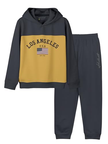 Image of HELLCAT Trendy Printed Cotton Blend Hoodie T-shirt Jogger Trackpant Clothing Set for Boys - Pack of 1