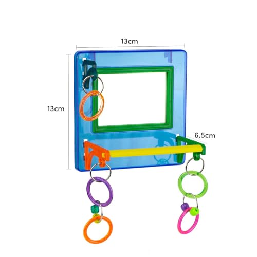 Brinquedo Espelho Para Calopsita Agapornis Periquito Multi Play Colorido Divertido Toco Tucano Espel