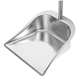PRETYZOOM Edelstahl Kehrschaufel mit Langem Stiel Rostfrei Ergonomische Reinigungsschaufel für Küche und Haushalt Stoop Design für Müheloses Aufkehren und Enge Ecken Robust und Langlebig
