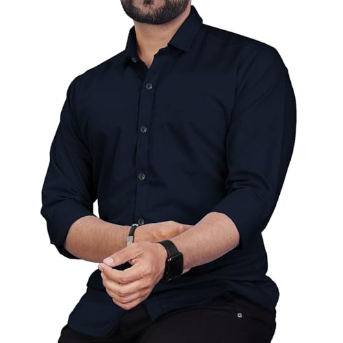 Image of Univibe Men's Slim Fit Full Sleeve Spread Collar Cotton Blend Shirt for Men and Boys