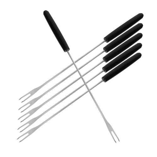 BRIGHTFUFU Stainless Steel Fondue Fork Set 6pcs Metal Fondue Sticks Dessert Forks Dessert Skewers Easy Maintenance Dishwasher Safe Elegant Table Setting