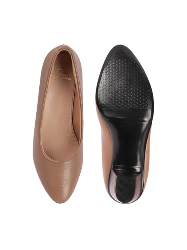 Image of Carlton London Women Comfortable Block Heel Pointed Toe Slip On Fashion Shoes for Daily use, Office use, Casual use