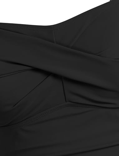 Image of ZAFUL Tankini Swimsuits for Women Tummy Control High Waisted Twist Front Ruched Two Piece Bathing Suit
