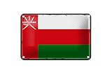 Blechschild 18 x 12 cm Retro Wappen Flagge Omans Flag of Oman - DekoNo7