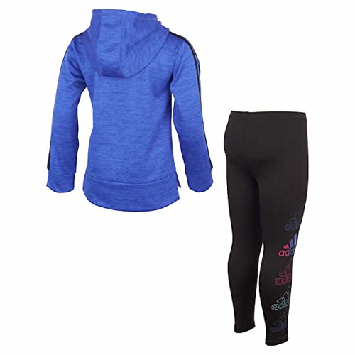 Adidas Youth Girl's 2 Piece Active Set, Long Sleeve Hoodie Top & Legging (Sonic Ink, 2T)2