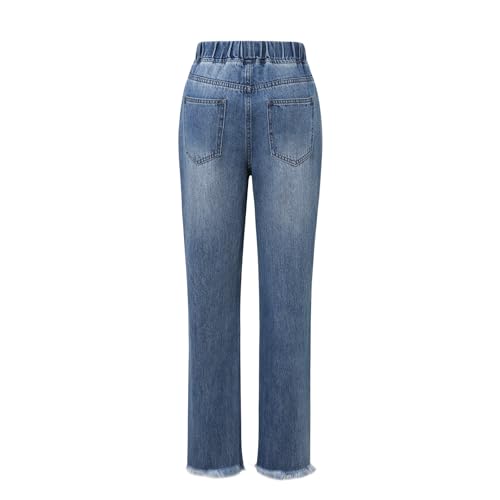 Women's Drawstring Elastic High Waist Skinny Jeans Stretch Embossed Rough Side Leg Jeans2