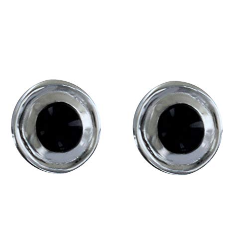 Pendientes de Plata 925 Clavo Disco Joyería de Plata y Perla de Ágata Negra 2