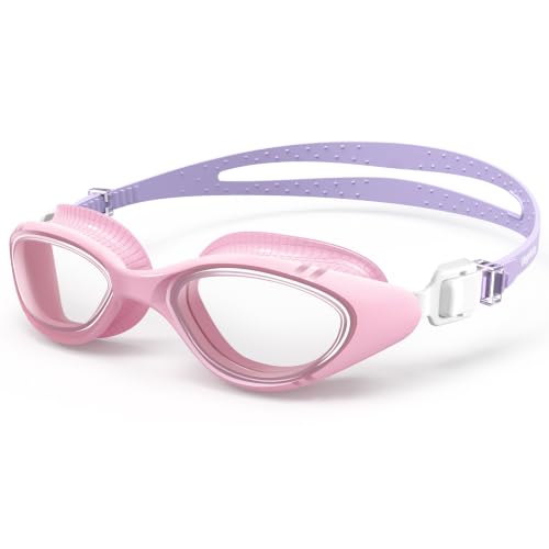 VegoVia Adult Swim Goggles for Men Women Swimming Goggles Pool Anti Fog UV Protection Youth Pink Water Swim Glasses Goggle Waterproof with Goggles Case
