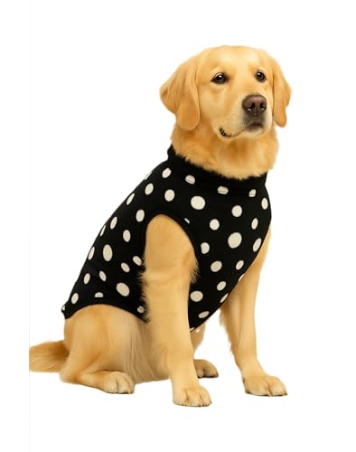 Image of The Pets Company Dog Winter Coat Jacket, Clothes, Windproof, Light Weight, Washable, Ultra Warm Thick Fleece Lined Dog Vest for Cold Weather Protection, (Polka Black Cherry, Large - 26 Inch)