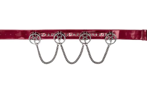 Killstar Curses Belt Crimson Pentagram Satanic Goth Studded Grunge PLUS 3XL-4XL2