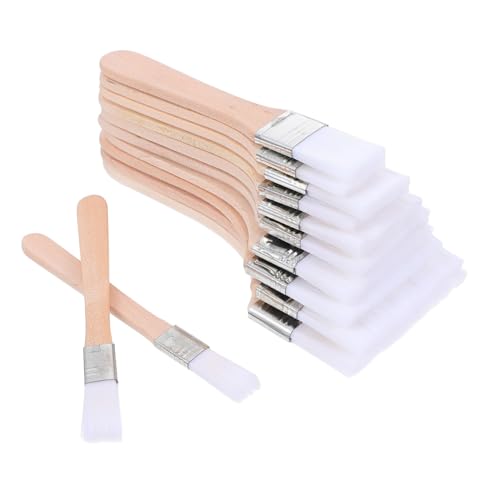 ARTSEWPLY 12 Piezas Pinceles Planos para con Cerdas de Nylon Mango de Madera Resistente Cepillos para Óleo Acrílico y Acuarela Kit Completo para Manualidades y Arte Creativo