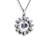 MysticNook Men's Necklace Interstellar Spaceship Pendant Necklace Retro Personalized Hip Hood Sweatshirt Chain