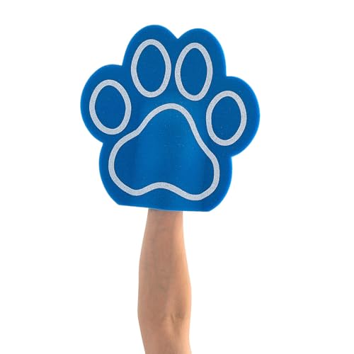 Fun Express Blue Paw Print Team Spirit Foam Hands, 12 Pieces