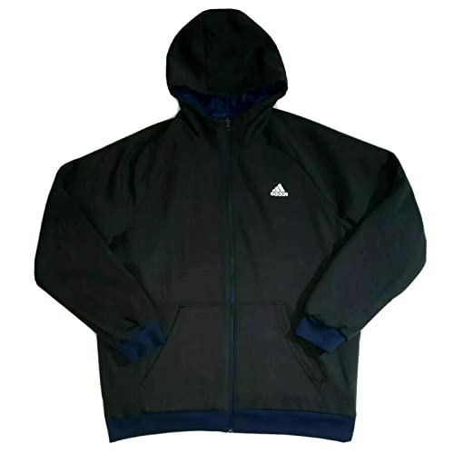 Adidas Men's Reversible Balance 3-Stripes Lightweight Hooded Jacket, Collegiate Navy/Black4