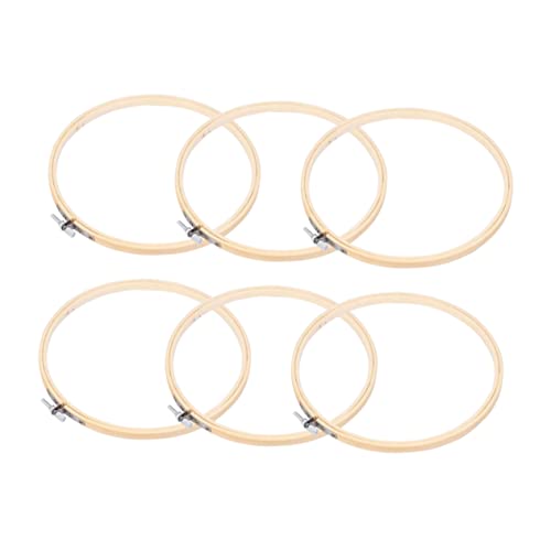 DOITOOL 6pcs Set Embroidery Set Circle Frames for Cross Stitch DIY Handcraft Sewing Projects Easy to Operate Present for Craft Lovers