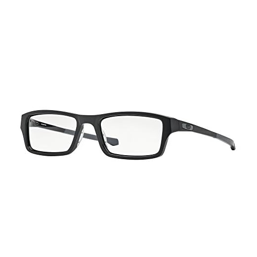Oakley Men's OX8039 Chamfer Rectangular Prescription Eyeglass Frames, Satin Black/Demo Lens, 53 mm