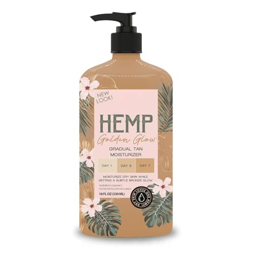 NEW Skin Care Tan Hemp Golden Glow Bronzing Moisturizer with Skin Firming for Dry Skin, 18 fl oz (1Pack)