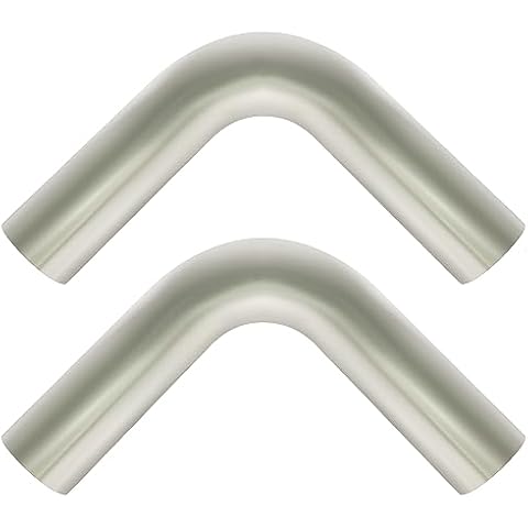 Simnliras 2.5 inch OD 90 Degree Exhaust Pipe Mandrel Bend Elbow Stainless Steel 90 Degree 2.5" Exhaust Bend Pipe Tube for Car Modified Exhaust System, Universal Fit, 5.9" Leg Length, 2 Pack Cover