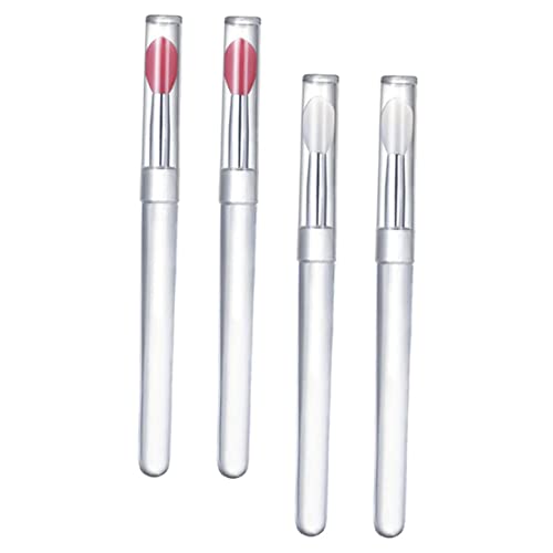 HAPINARY Lip Applicators for Lipstick 4pcs Lip Brush Set Silicone Makeup Tools Lip Makeup Accessory Eye Shadow Applicators
